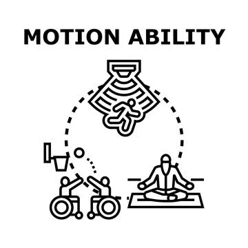 Motion ability concept of human movement and activity Stock Illustration