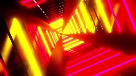 Motion abstract digital square colorful neon background. Street of futurist Stock Footage 233878280