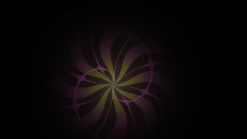 Motion Abstract Fractal Flower Loop with Purple and Green Swirling Light Ef.. Stock Footage 345369972