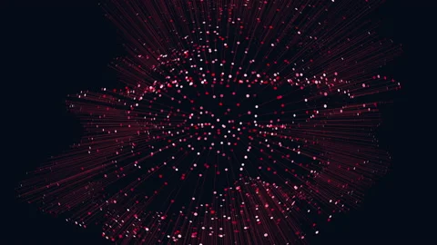 Motion abstract geometric elements on dark space Stock Footage 196795197