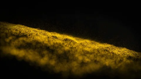 Motion abstract golden wave particles background. Nano dynamic flow 3d particles Stock Footage 103421059