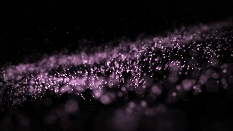 Motion abstract of luxury particles violet dust with stars on black background. Stock Footage 134131519