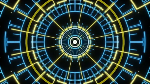Motion abstract shapes on black background, loop Stock Footage 130640391