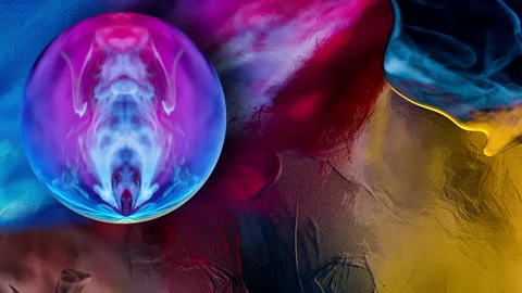 Motion of abstract shapes with colorful patterns Stock Footage 138923637