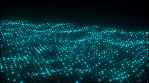Motion abstract waves of blockchain network with lighting net structure. Stock Footage 129750386