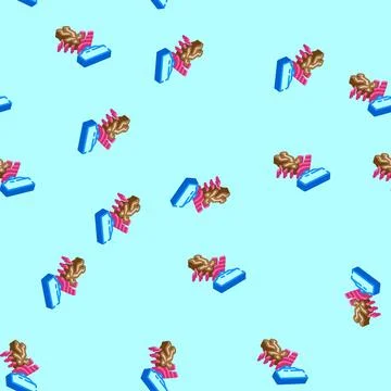 Motion activated isometric icon seamless pattern Stock Illustration