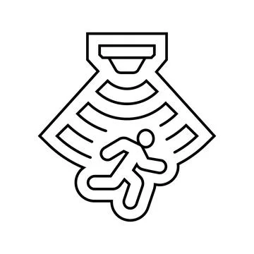 Motion activated line icon vector illustration Stock Illustration