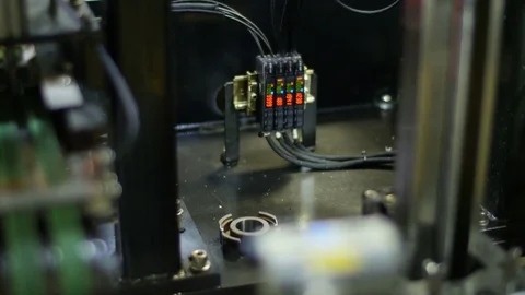 Motion along Automatic Machine Tool with Sensor Stock Footage 72763985