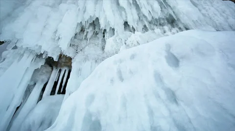 Motion along an ice wall Stock Footage 36794973