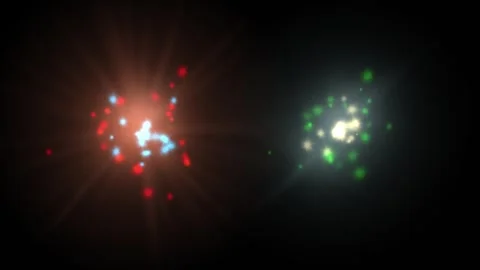 Motion and flashes of the neutron, proton and electron Stock Footage 268720747