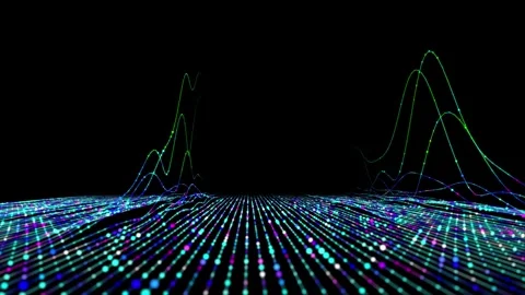 Motion animated infographic lines of graphs connecting data circles. Video stock 335136218