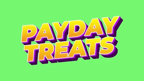 Motion animation Bold 3d typographic banner reading payday treats in yellow.. Stock Footage 331767407