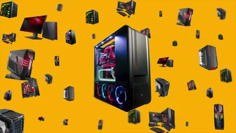 Motion animation of computer products. Gaming products. Stock Footage 201498446