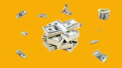 Motion animation of dollars. Stock Footage 201554455