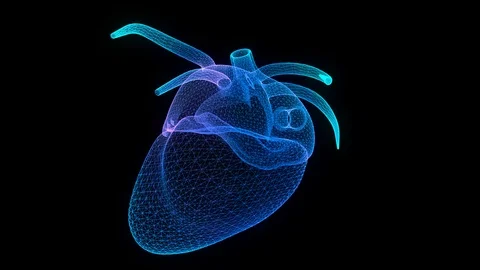 Motion animation of human heart. Digital technology visualization of 3d. Virtual Stock Footage 125981830