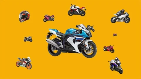 Motion animation of motorcycle. Stock Footage 201554015