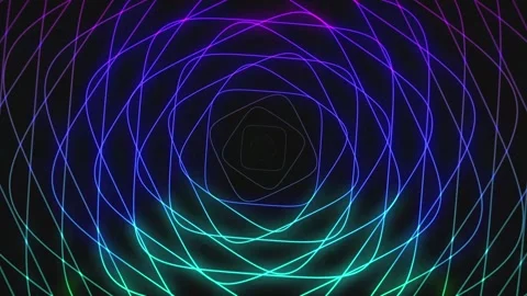 Motion animation of multicolored lines, hypnotic circle movement Stock Footage 297677955