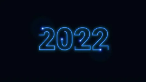 Motion animation with neon text, lights, for holiday, Christmas, New Year 2022. Stock Footage 167178586