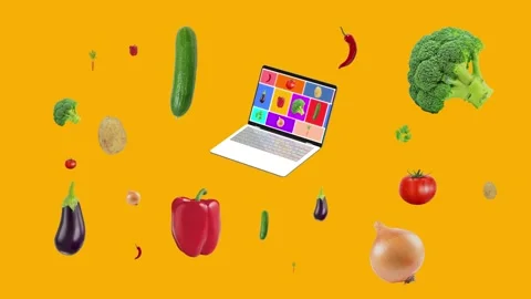 Motion animation of vegetable products. Video stock 201559866