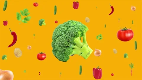 Motion animation of vegetable products. Stock Footage 201560089