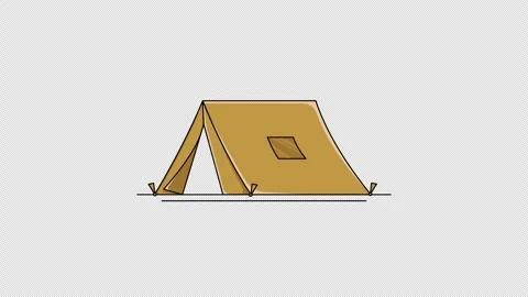 Motion animation video tent camping icon vector design. seamless looping of.. Stock Footage 266376002