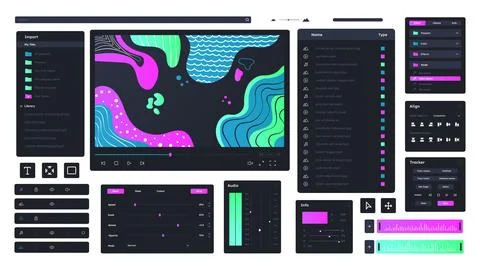 Motion app interface vector concept Stock Illustration
