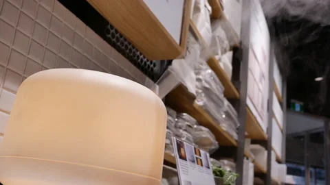 Motion of aroma oil diffuser on display sale rack at Burnaby shopping mall Stock Footage 89736676