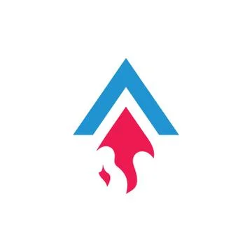 Motion arrow rocket fire symbol colorful logo vector Stock-Illustration