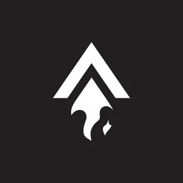 Motion arrow rocket fire symbol flat logo vector Stock Illustration