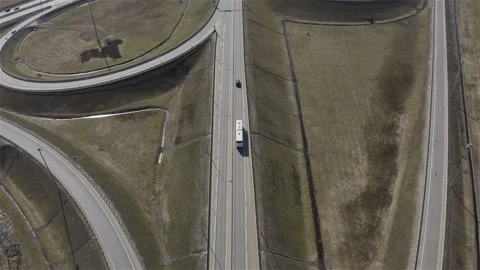 Motion auto transport on the ring road. Top view Stock Footage 113530963