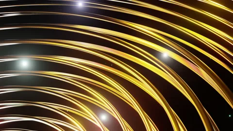 Motion Background With Abstract Golden Lines Video stock 144614636