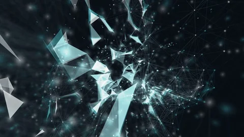 Motion background of abstract plexus structure with triangles, lines and dots. Stock Footage 97475668