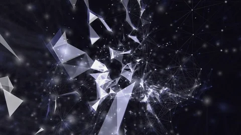 Motion background of abstract plexus structure with triangles, lines and dots. Stock Footage 97475865