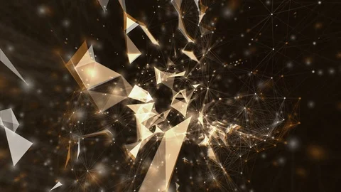 Motion background of abstract plexus structure with triangles, lines and dots. Stock Footage 97476072