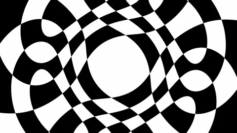 Motion background with animated black and white concentric elements Stock Footage 297679570