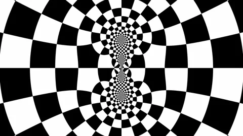 Motion background with animated black and white expanding checkered forms Stock Footage 300773889