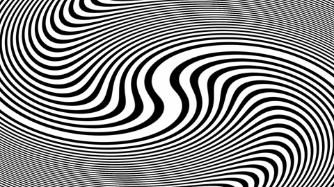 Motion background with animated glowing black and white zebra curves Stock Footage 297684357