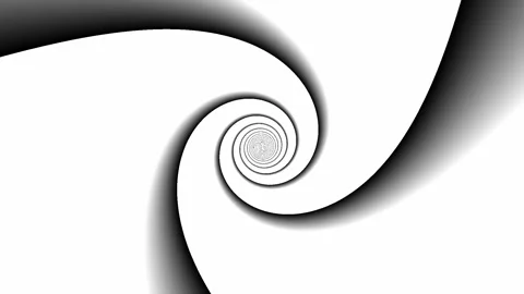 Motion background with animated two-way rotating three-pronged metallic spiral Stock Footage 300798039