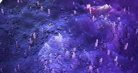 Motion background with colorful cubes rising and falling rhythmically. Stock Footage 331493800