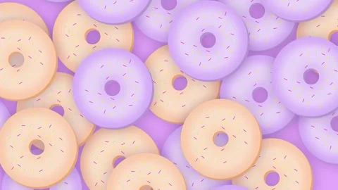 Motion background  dense pattern of doughnuts. Stock Footage 321678730