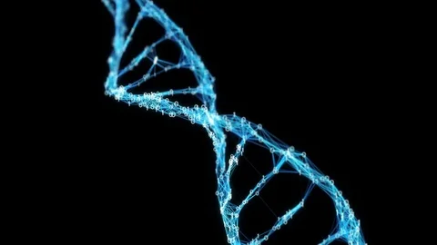 Motion Background Digital Binary Plexus DNA molecule Alpha Matte 4k Loop Stock Footage 75811786