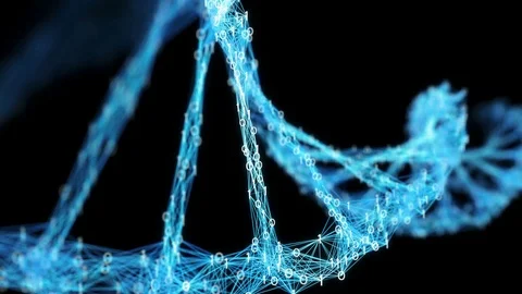 Motion Background Digital Binary Plexus DNA molecule Alpha Matte 4k Loop Stock Footage 75812066