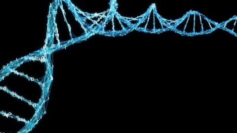 Motion Background Digital Binary Plexus DNA molecule Alpha Matte 4k Loop Stock Footage 75812921