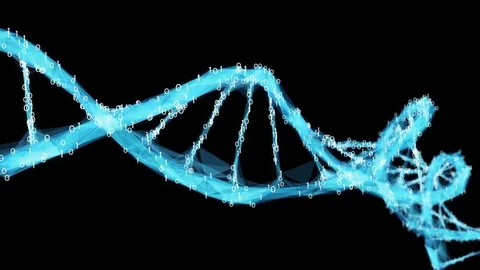 Motion Background Digital Binary Polygon Plexus DNA molecule 4k Loop Alpha Matte Stock Footage 75813467