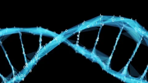 Motion Background Digital Binary Polygon Plexus DNA molecule 4k Loop Alpha Matte Stock Footage 75815200