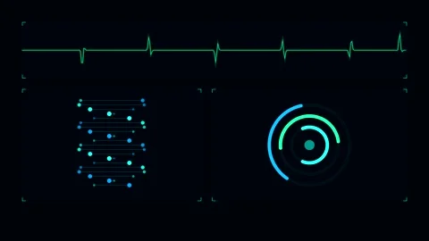 Motion background of digital medical data and heartbeat line Vídeo Stock 346470330