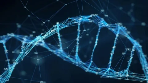 Motion Background Digital Plexus DNA molecule random digits Loop Stock Footage 82471051