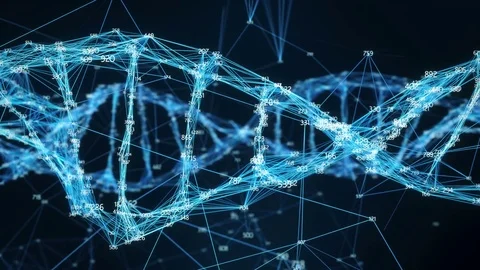 Motion Background Digital Plexus DNA molecule random digits Loop Stock Footage 82707651