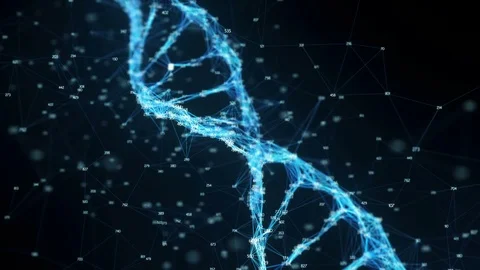 Motion Background Digital Plexus DNA molecule random digits Loop Stock Footage 82708359