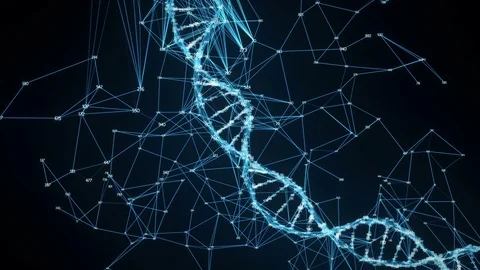 Motion Background Digital Plexus DNA molecule random digits Loop Stock Footage 82709961